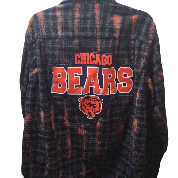 Refurbished George Black and Orange Chicago Bears Button Down Shirt - Picture 1 of 3